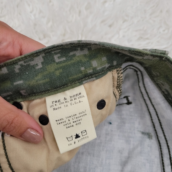 Rag & Bone Dash Slouchy Skinny Camo Destroyed Jeans Sz 24 - Picture 7 of 15